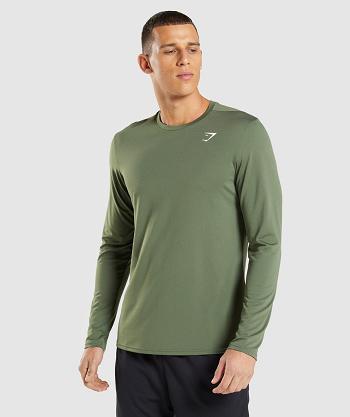 Long Sleeve Gymshark Arrival Hombre Verde Oliva | CO 3486HAP